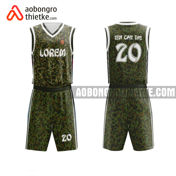 Mẫu đồng phục bóng rổ Trường THCS - THPT Ngọc Viễn Đông màu xanh thiết kế ABR1077