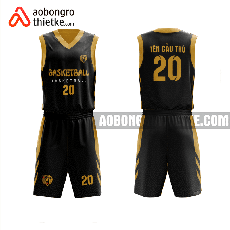 Mẫu đồng phục bóng rổ Trường THPT Nguyễn An Ninh màu đen thiết kế ABR977