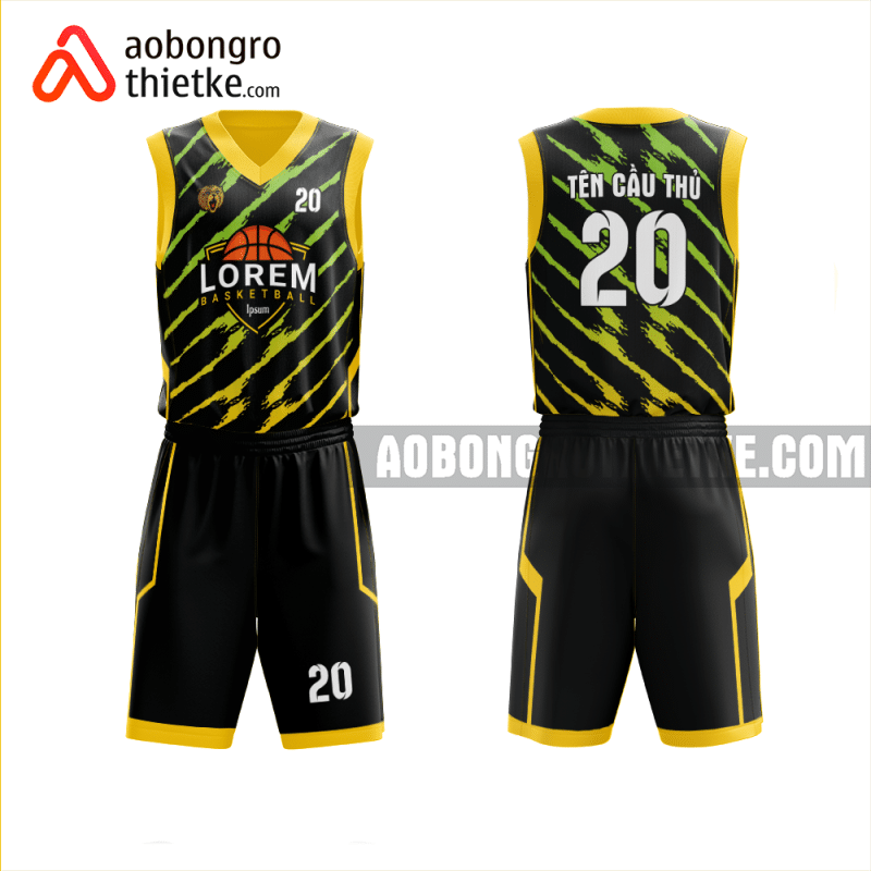 Mẫu đồng phục bóng rổ Trường tiểu học - THCS - THPT Tuệ Đức màu vàng thiết kế ABR1081