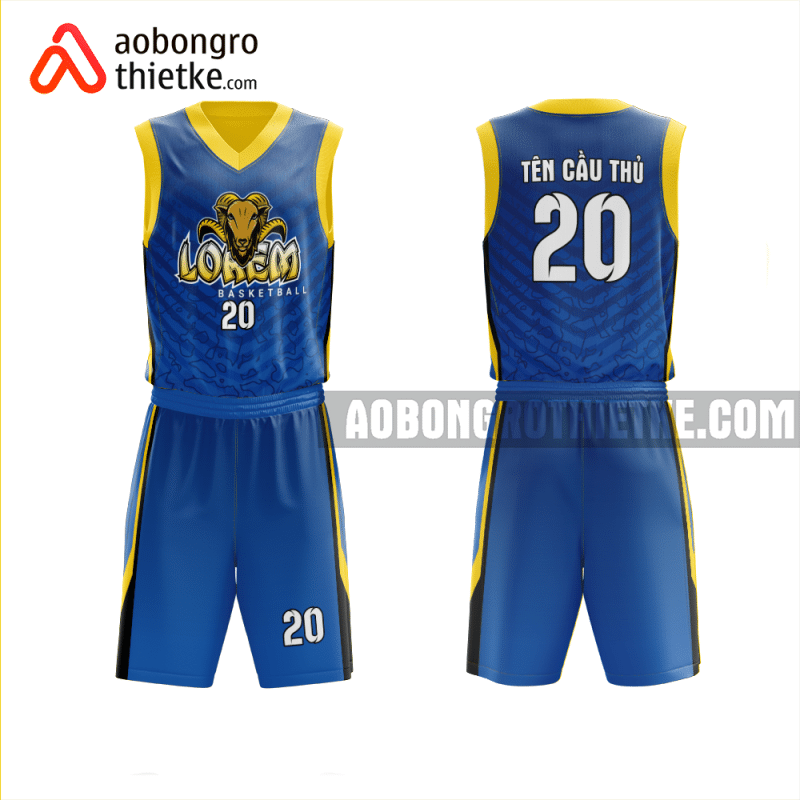 Mẫu quần áo bóng rổ Trường THPT An Đông màu xanh thiết kế ABR1056
