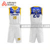 Mẫu trang phục thi đấu bóng rổ THCS Thực Nghiệm màu trắng thiết kế ABR1051