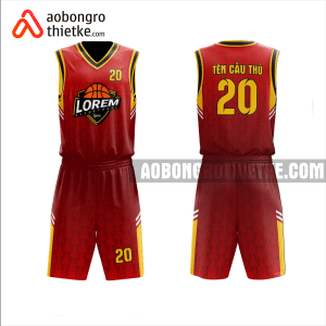 Mẫu trang phục thi đấu bóng rổ Trường THPT Gò Vấp màu đỏ thiết kế ABR991