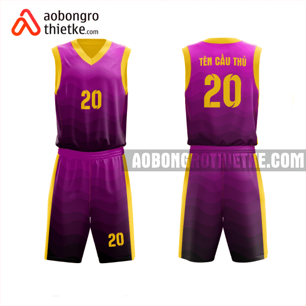 Mẫu trang phục thi đấu bóng rổ Trường THPT Lý Thường Kiệt màu hồng thiết kế ABR1039