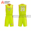 Mẫu trang phục thi đấu bóng rổ Trường THPT Phước Long màu xanh nõn chuối thiết kế ABR1011