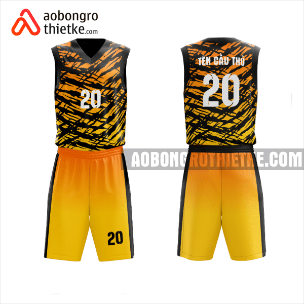 Mẫu trang phục thi đấu bóng rổ Trường THPT Thủ Đức màu vàng thiết kế ABR1015
