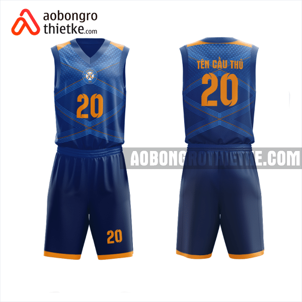 Mẫu đồ bóng rổ Trường THPT Tân Túc màu xanh tím than thiết kế ABR1022