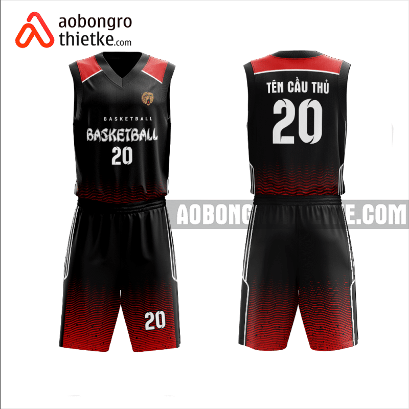 Mẫu đồng phục bóng rổ Trường tiểu học - THCS - THPT Nam Mỹ màu đỏ thiết kế ABR1093