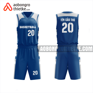Mẫu quần áo bóng rổ Trường THPT Hồ Thị Bi màu xanh dương thiết kế ABR1044