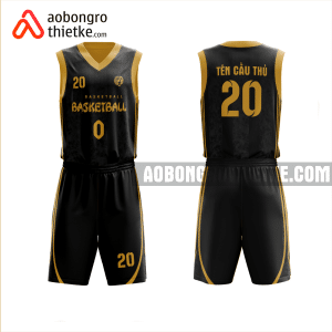 Mẫu quần áo bóng rổ Trường THPT Phan Đăng Lưu màu đen thiết kế ABR988