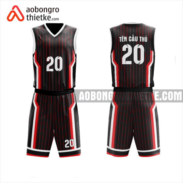 Mẫu quần áo bóng rổ Trường THPT Việt Âu màu đỏ thiết kế ABR1076