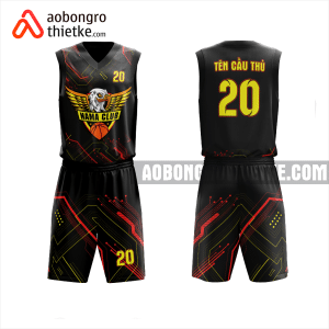 Mẫu trang phục thi đấu bóng rổ Trường THCS & THPT Lạc Hồng màu đen thiết kế ABR1075
