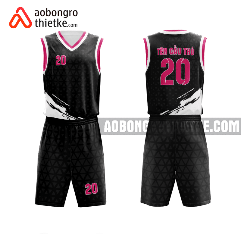 Mẫu trang phục thi đấu bóng rổ Trường THPT Đông Đô màu hồng thiết kế ABR1083