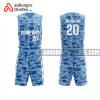 Mẫu đồ bóng rổ Trường THPT Quốc Trí màu xanh dương thiết kế ABR1062