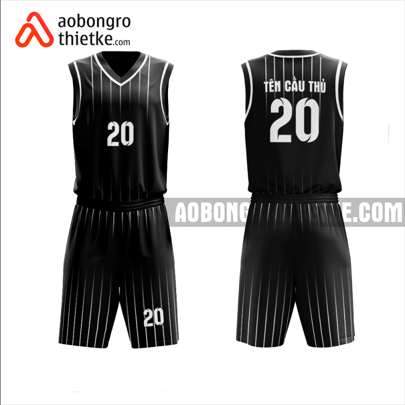 Mẫu đồng phục bóng rổ Trường THCS - THPT Âu Lạc màu đen thiết kế ABR1097