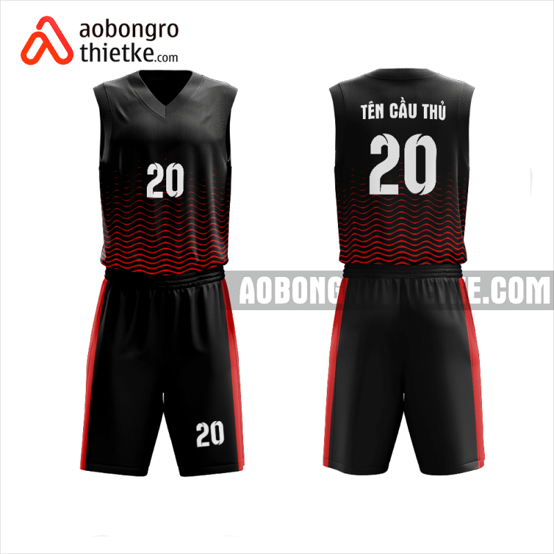 Mẫu đồng phục bóng rổ Trường THPT Thủ Thiêm màu đen thiết kế ABR1009