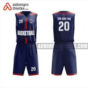 Mẫu đồng phục bóng rổ Trường Tiểu học, THCS & THPT Vạn Hạnh màu xanh tím than thiết kế ABR1069