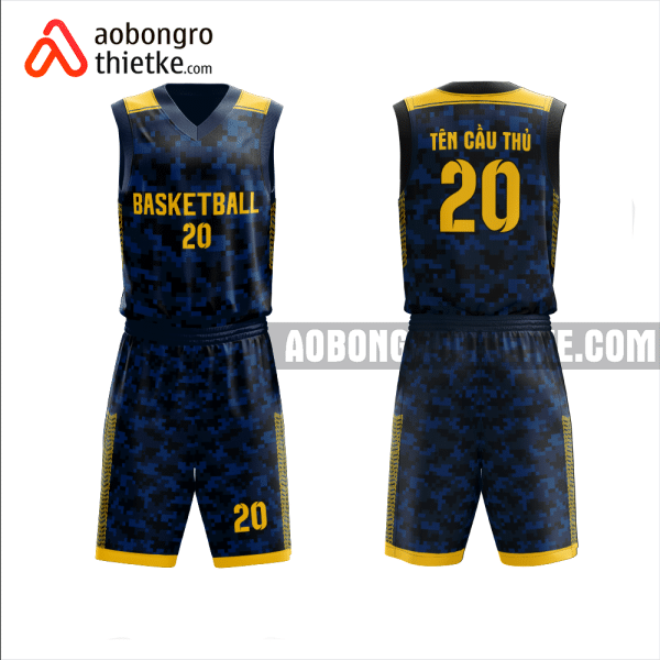 Mẫu quần áo bóng rổ Trường THCS - THPT Nguyễn Tri Phương màu vàng thiết kế ABR1092