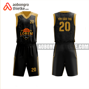 Mẫu trang phục thi đấu bóng rổ Trường THCS – THPT Nguyễn Khuyến màu nâu thiết kế ABR1103