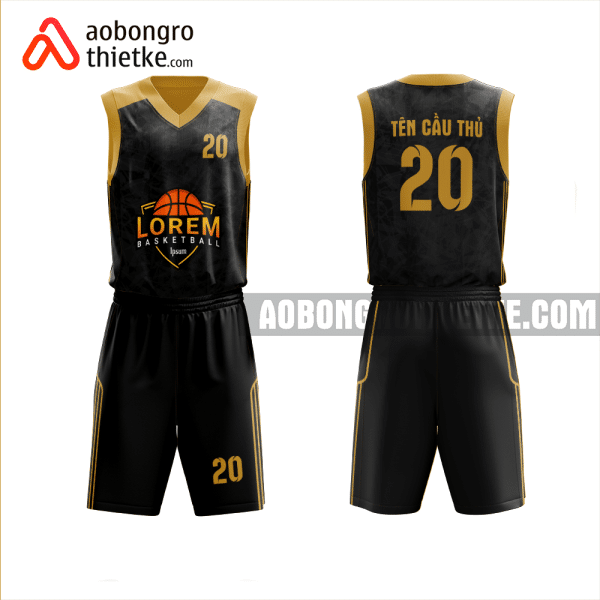 Mẫu trang phục thi đấu bóng rổ Trường THCS – THPT Nguyễn Khuyến màu nâu thiết kế ABR1103