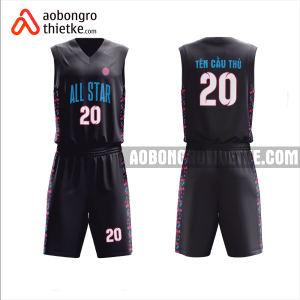 Mẫu trang phục thi đấu bóng rổ Trường THPT Củ Chi màu đen thiết kế ABR1031