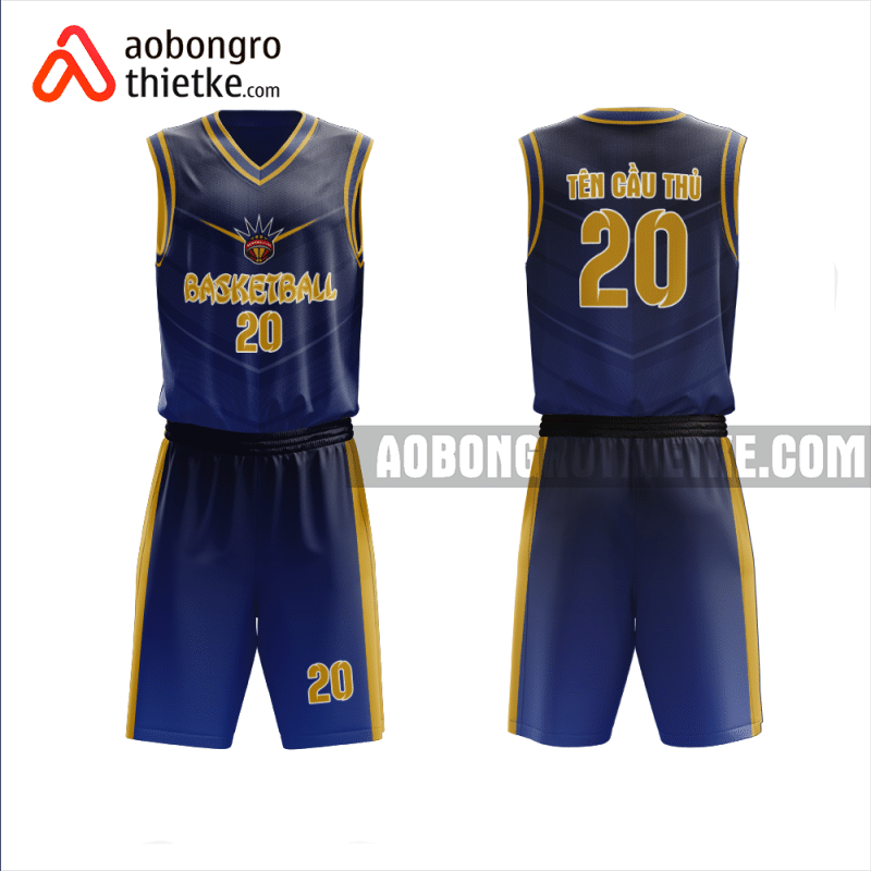 Mẫu trang phục thi đấu bóng rổ Trường THPT Trần Quốc Tuấn màu tím thiết kế ABR1071