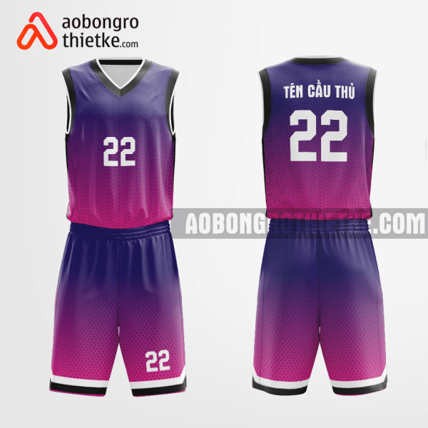 Mẫu đồ bóng rổ Trường THCS và THPT Việt Thanh màu tím thiết kế ABR1188