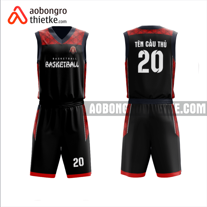 Mẫu đồng phục bóng rổ Trường Tiểu học, THCS & THPT Quốc Tế màu đỏ thiết kế ABR1101