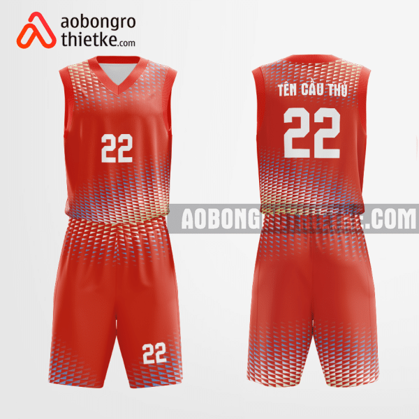 Mẫu đồng phục bóng rổ Trường Tiểu học, THCS & THPT Thanh Bình màu đỏ thiết kế ABR1187