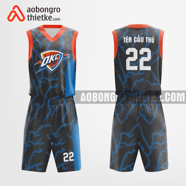 Mẫu quần áo Đội Bóng rổ Oklahoma City Thunder tự thiết kế 2023 màu xám ABR1181