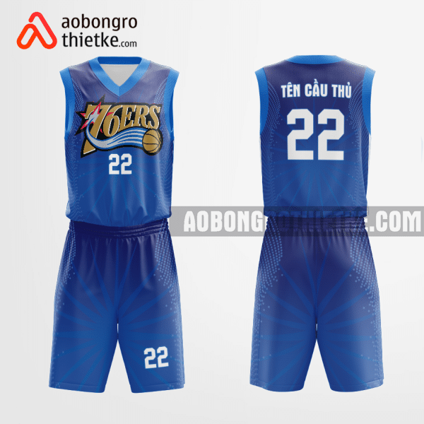 Mẫu quần áo thi đấu Đội Bóng rổ Philadelphia 76ers thiết kế 2023 màu xanh dương ABR1183