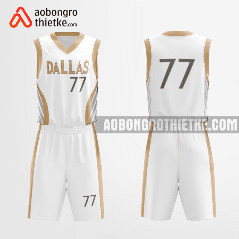 Mẫu quần áo thi đấu Đội bóng rổ Dallas Mavericks thiết kế 2023 màu trắng ABR1180