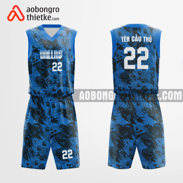 Mẫu quần áo thi đấu Đội bóng rổ Dallas Mavericks thiết kế 2023 màu xanh dương ABR1182