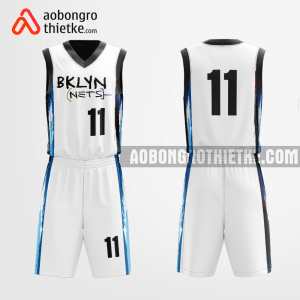 Mẫu quần áo thi đấu bóng rổ Brooklyn Nets 2023 tự thiết kế màu trắng ABR1178