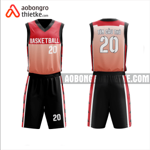 Mẫu trang phục thi đấu bóng rổ Trường THCS - THPT Hàn Việt màu đỏ thiết kế ABR1079