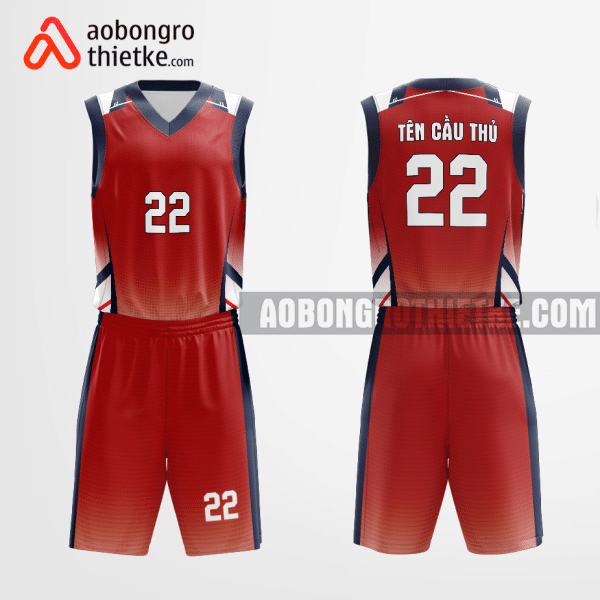 Mẫu đồ bóng rổ Trường THPT Thủ Khoa Huân màu đỏ thiết kế ABR1194